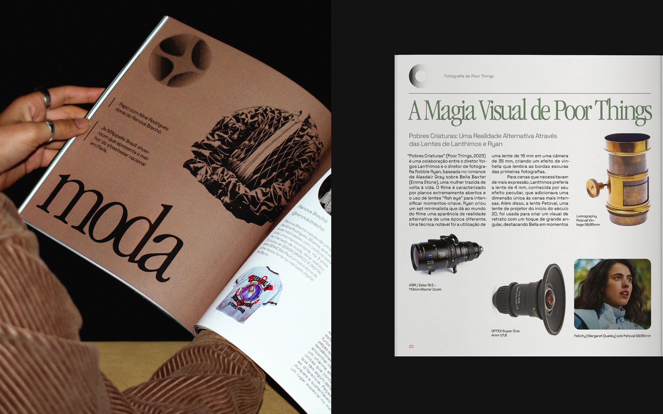 Revista Holos aberta na seção de moda