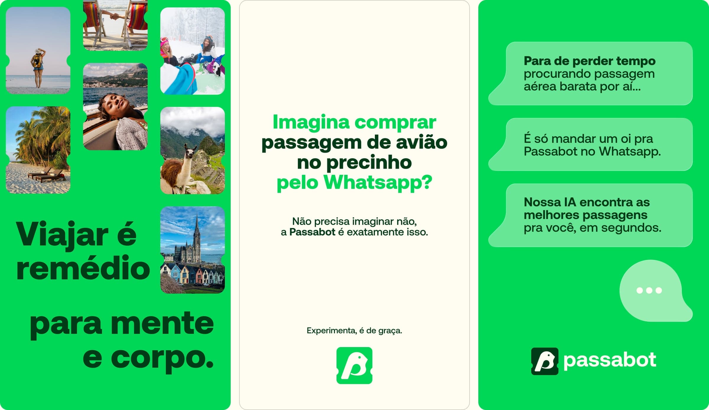 Posts: viajar é remédio para mente e corpo; imagina comprar passagem de avião no precinho pelo WhatsApp