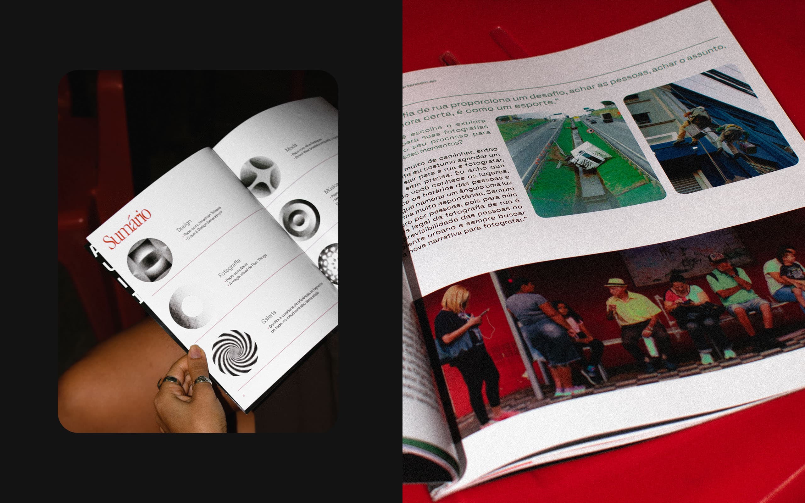 Sumário e páginas da revista