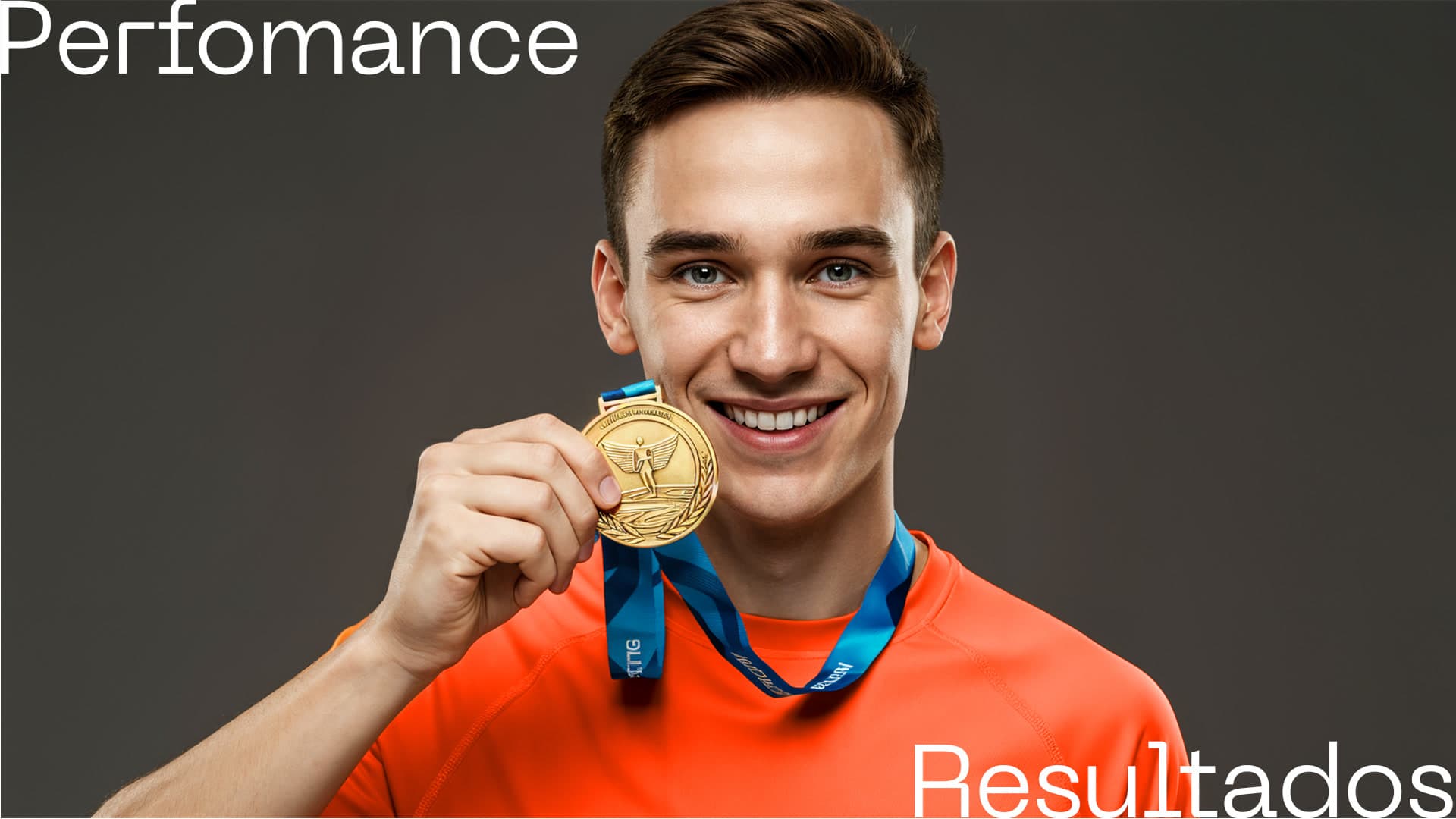 Performance e resultados: atleta com medalha