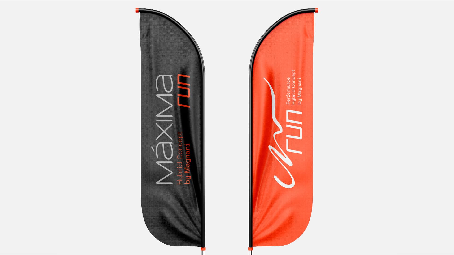 Wind banners preto e laranja
