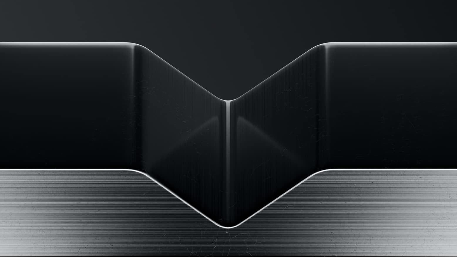 Detalhe do logotipo em metal escovado