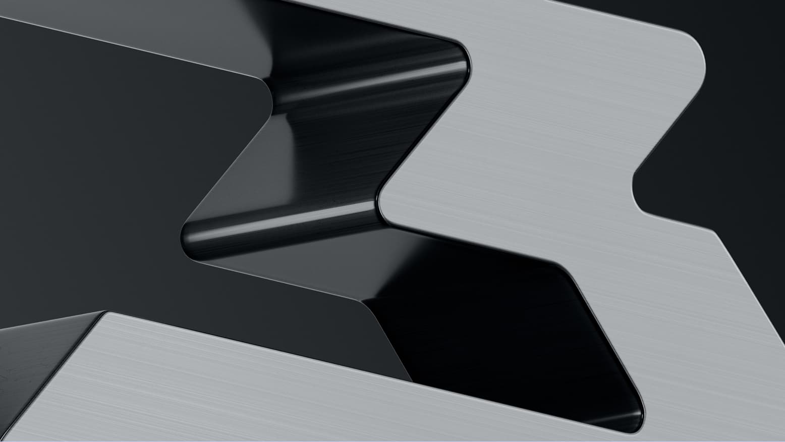 Detalhe do logotipo em metal escovado