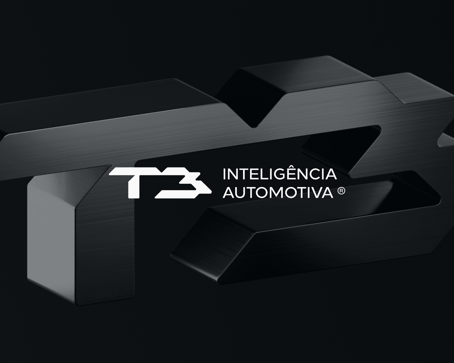 Logotipo da T3 em relevo metálico