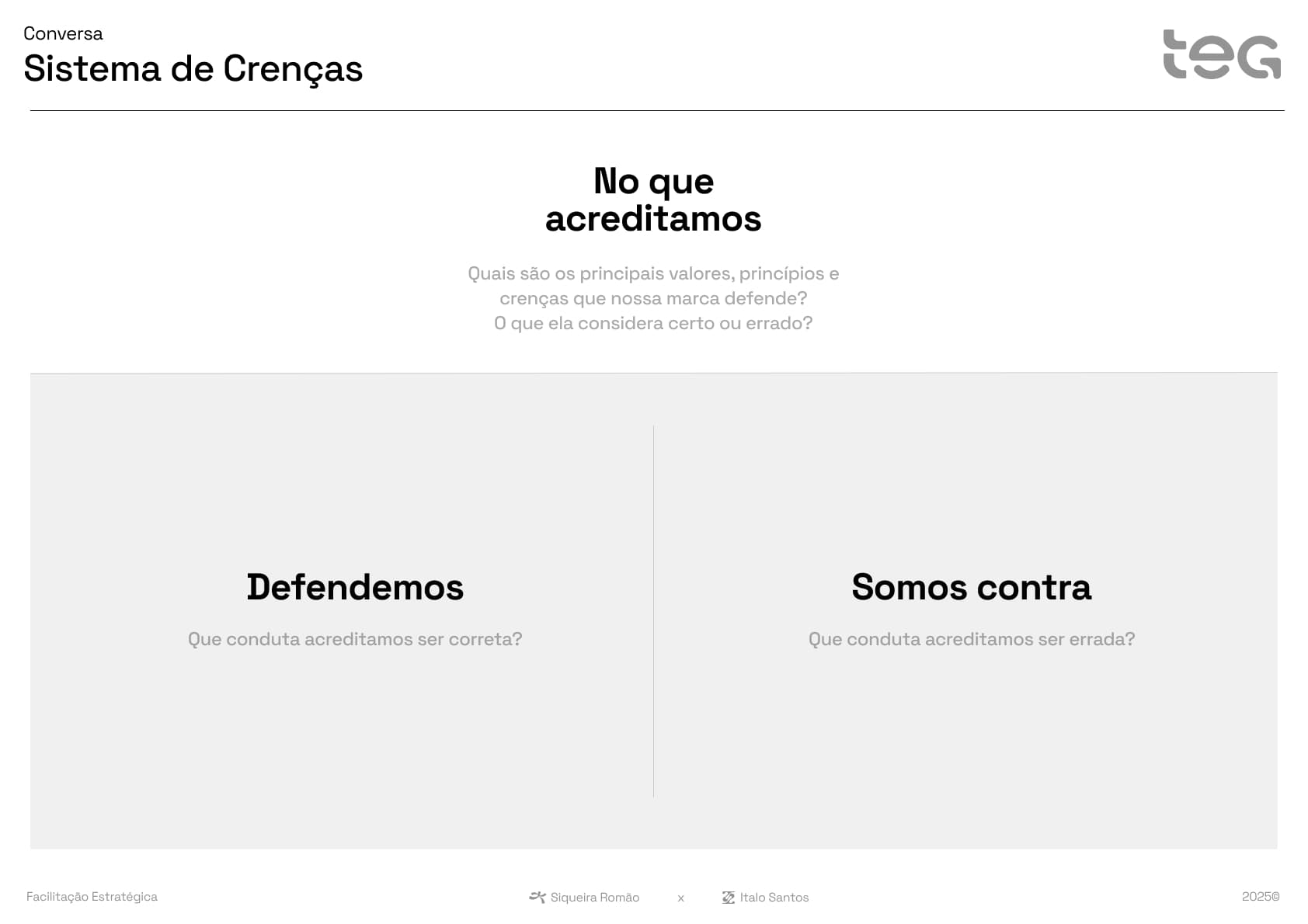 Canvas de sistema de crenças