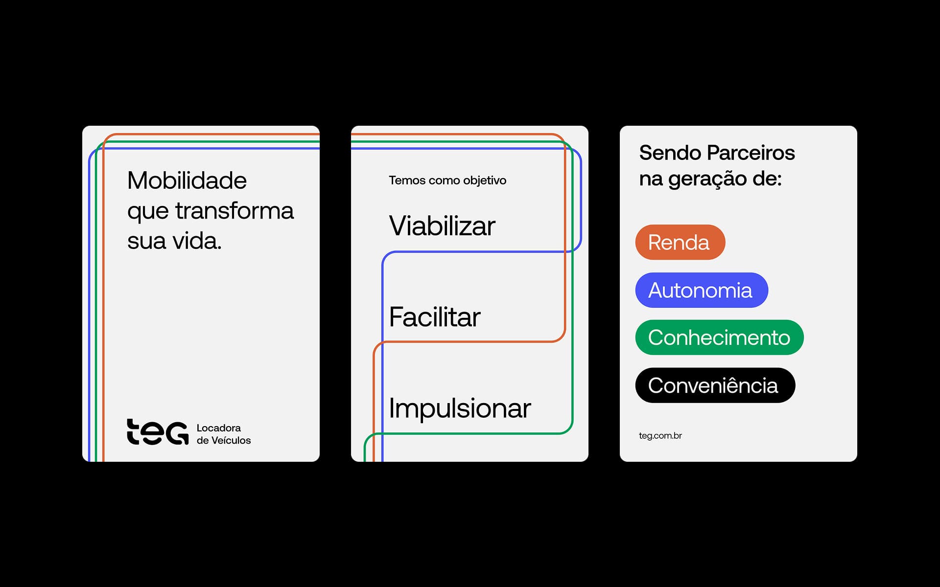 Manifesto: mobilidade que transforma sua vida; viabilizar, facilitar, impulsionar; parceiros na geração de renda, autonomia, conhecimento e conveniência