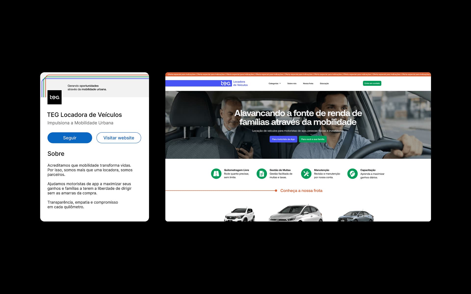 Site da TEG no celular e no desktop